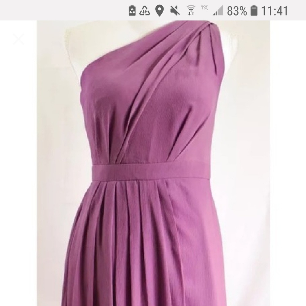 David's Bridal Long one shoulder Chiffon dress